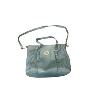 Coach Chelsea Teal Smooth Leather Shoulder Satchel Tote Bag | F140115 💙 Y2K